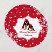 リトルおもしろいペンギンカスタムズのクリスマスカード シーズンカード (正面/裏面)