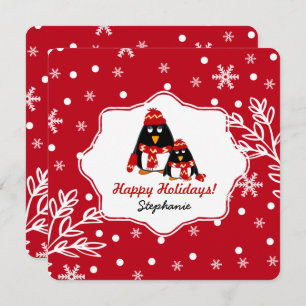 リトルおもしろいペンギンカスタムズのクリスマスカード シーズンカード