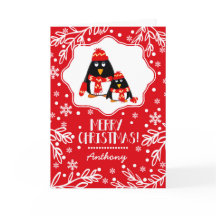 リトルおもしろいペンギン名前をカスタムするクリスマス