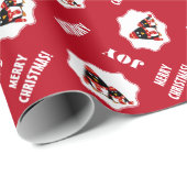 リトルおもしろいペンギン |クリスマス名前をカスタムする ラッピングペーパー (ロールコーナー)