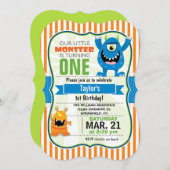 リトルおもしろいモンスターバースデーパーティー 招待状 (正面/裏面)