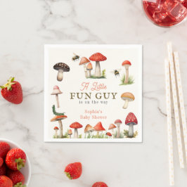 リトルおもしろい男きのこ蜂の男の子ベイビーシャワー スタンダードカクテルナプキン