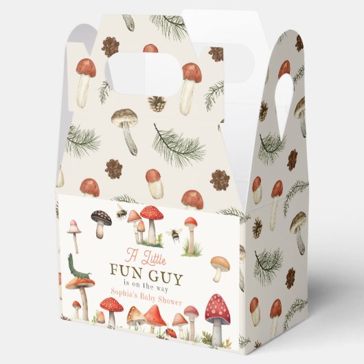 リトルおもしろい男きのこ蜂の男の子ベイビーシャワー フェイバーボックス (オープン)