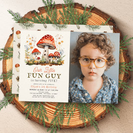 リトルおもしろい男の子の写真誕生日 招待状