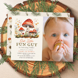 リトルおもしろい男の子の男の子の写真1st誕生日 招待状