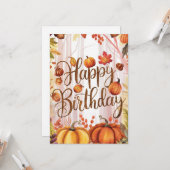 リトルお洒落シーズンオータム秋ハッピーバースデー カード (正面/裏面インサイチュ)