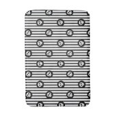 リトルお洒落スカルブラック&ホワイトスカル バスマット (正面縦)