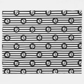 リトルお洒落スカルブラック&ホワイトスカル フリースブランケット (正面(横))