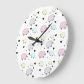 リトルお洒落パステルシープクロック ラージ壁時計 (傾斜)