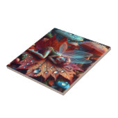 リトルお洒落フェアリーが葉の上で眠る タイル (側面)