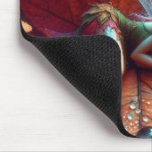 リトルお洒落フェアリーが葉の上で眠る マウスパッド (コーナー)