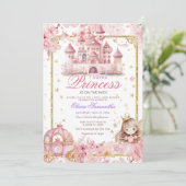 リトルお洒落プリンセスガールガールキャッスルベビーシャワー 招待状 (スタンド正面)