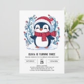 リトルお洒落ペンギンデジタル誕生日 招待状 (スタンド正面)