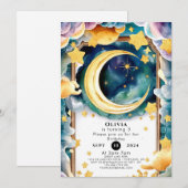 リトルお洒落ムーン誕生日 招待状 (正面/裏面)