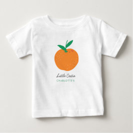 リトルかわいこちゃんかわいいオレンジベビーTシャツ ベビーTシャツ