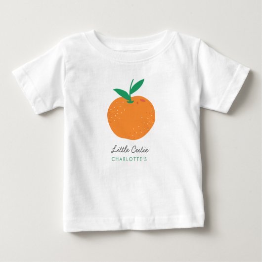 リトルかわいこちゃんかわいいオレンジベビーTシャツ ベビーTシャツ (正面)