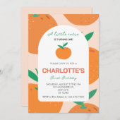 リトルかわいこちゃんが1つの誕生日招待状 招待状 (正面/裏面)