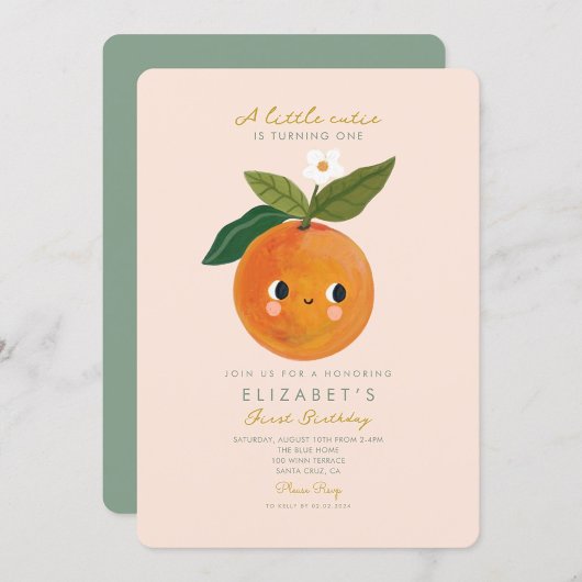 リトルかわいこちゃんが1つの誕生日招待状 招待状