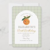 リトルかわいこちゃんが1オレンジ誕生日を回している 招待状 (正面)