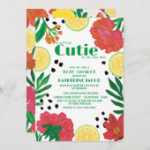 リトルかわいこちゃんの方法レモン柑橘系ベビーシャワーI 招待状 (正面/裏面)