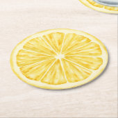 リトルかわいこちゃんの方法レモン柑橘類の赤ちゃんシャワー ラウンドペーパーコースター (アングル)