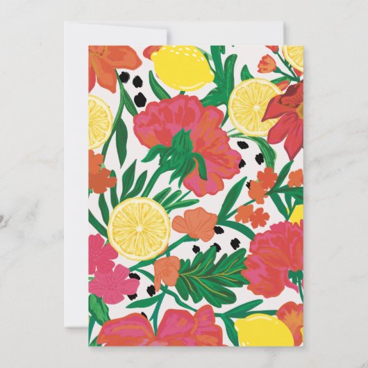 リトルかわいこちゃんの方法レモン柑橘類の赤ちゃんシャワー 招待状 (裏面)