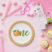 リトルかわいこちゃんの最初の誕生日プレート-またはドット ペーパープレート (パーティー)