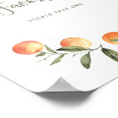 リトルかわいこちゃんの水色のオレンジの好意サイン ポスター (角)