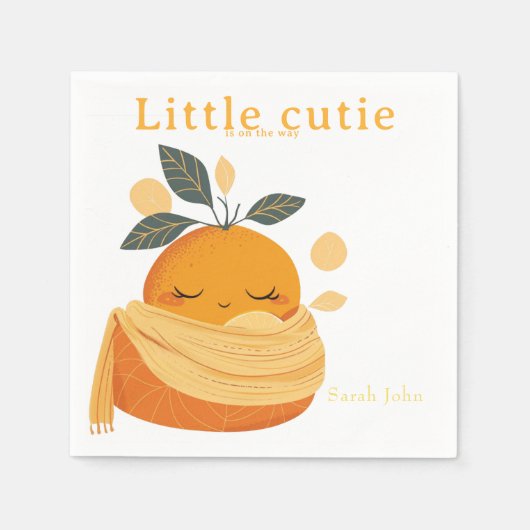リトルかわいこちゃんはベビーシャワーの途中にある スタンダードカクテルナプキン (正面)