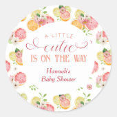 リトルかわいこちゃんは赤ちゃんシャワーのお気に入り ラウンドシール (正面)