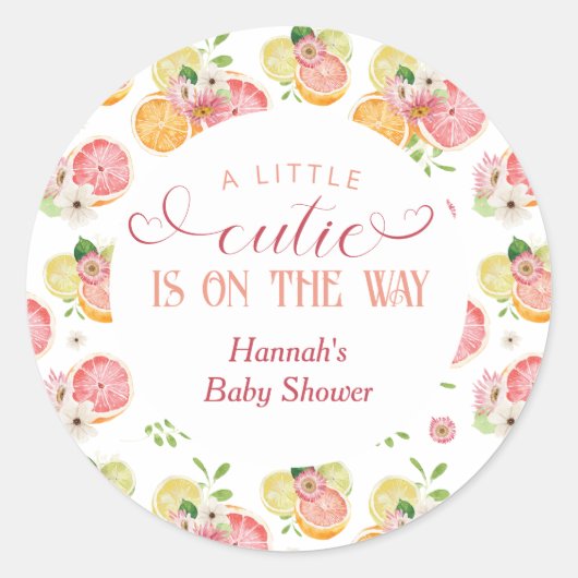 リトルかわいこちゃんは赤ちゃんシャワーのお気に入り ラウンドシール (正面)