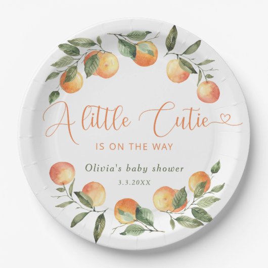 リトルかわいこちゃんは赤ちゃんシャワーの途中にある ペーパープレート (正面)