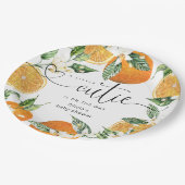 リトルかわいこちゃんは赤ちゃんシャワーの途中にある ペーパープレート (アングル)