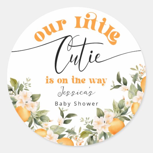 リトルかわいこちゃんは赤ちゃんシャワーの途中にある ラウンドシール (正面)