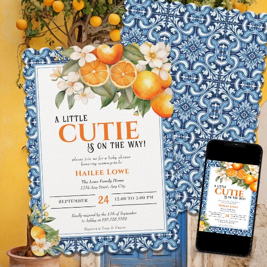 リトルかわいこちゃんは途中で編集可能な赤ちゃんシャワー 招待状