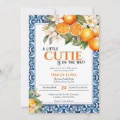 リトルかわいこちゃんは途中で編集可能な赤ちゃんシャワー 招待状 (正面)