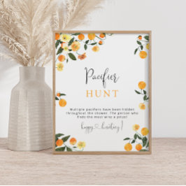 リトルかわいこちゃんオレンジおしゃぶり狩りベビーシャワーゲーム ポスター