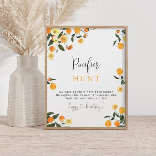 リトルかわいこちゃんオレンジおしゃぶり狩りベビーシャワーゲーム ポスター