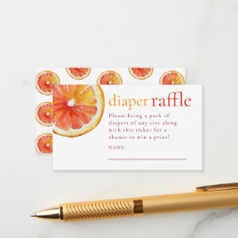 リトルかわいこちゃんオレンジおむつラッフルベビーシャワー エンクロージャーカード