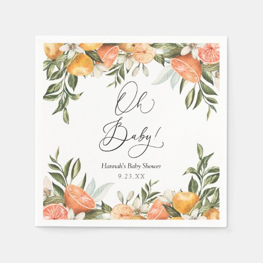 リトルかわいこちゃんオレンジオベビーナプキンズ スタンダードカクテルナプキン (正面)