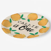 リトルかわいこちゃんオレンジカスタムファースト誕生日 ペーパープレート (アングル)