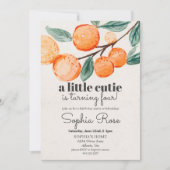 リトルかわいこちゃんオレンジガールバースデー招待状 (正面)