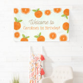 リトルかわいこちゃんオレンジガール誕生日へようこそ 横断幕 (インサイチュ)