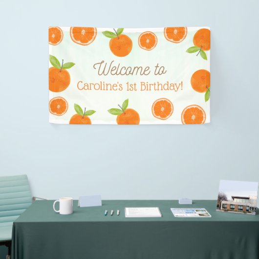 リトルかわいこちゃんオレンジガール誕生日へようこそ 横断幕 (トレードショー)