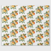 リトルかわいこちゃんオレンジクレメンチンドットベビーシャワー ラッピングペーパー (フラット)