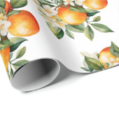 リトルかわいこちゃんオレンジクレメンチンドットベビーシャワー ラッピングペーパー (ロールコーナー)