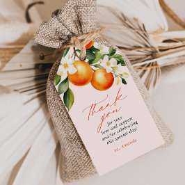 リトルかわいこちゃんオレンジクレメンチンベビーシャワーのお願い ギフトタグ