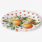 リトルかわいこちゃんオレンジクレメンチンベビーシャワーのお願い ペーパープレート (アングル)