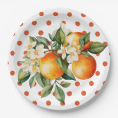 リトルかわいこちゃんオレンジクレメンチンベビーシャワーのお願い ペーパープレート (正面)