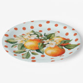 リトルかわいこちゃんオレンジクレメンチンベビーシャワーのお願い ペーパープレート (アングル)